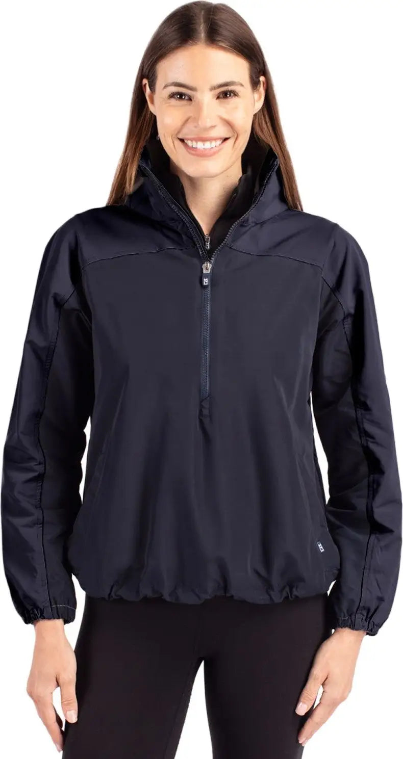 Cutter & Buck Lco00062 Charter Eco Recycled Womens Anorak Jacket - Navy Blue - Ladies Xs