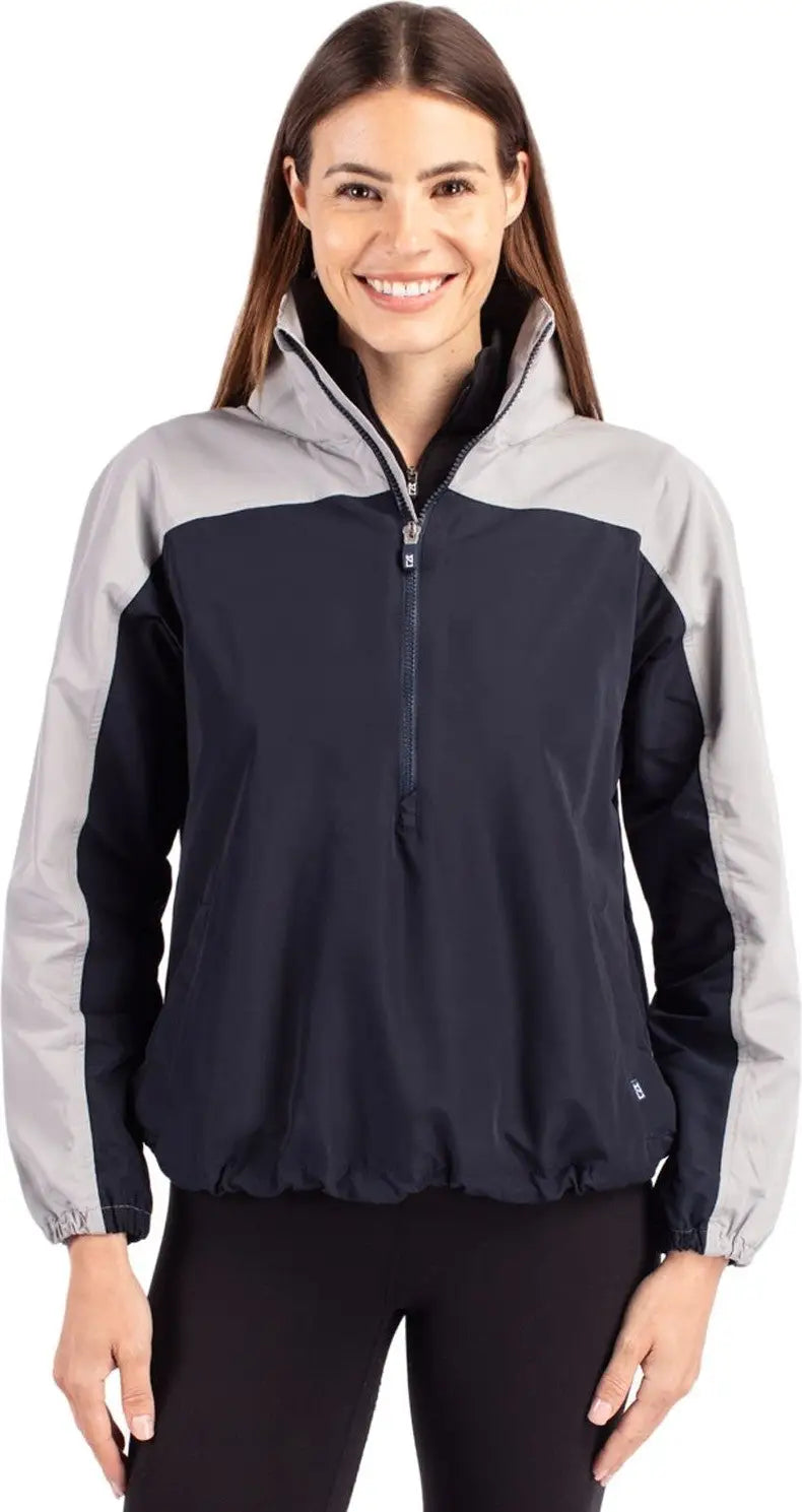 Cutter & Buck Lco00062 Charter Eco Recycled Womens Anorak Jacket - Navy Blue Polished - Blue/polished / Ladies Xs