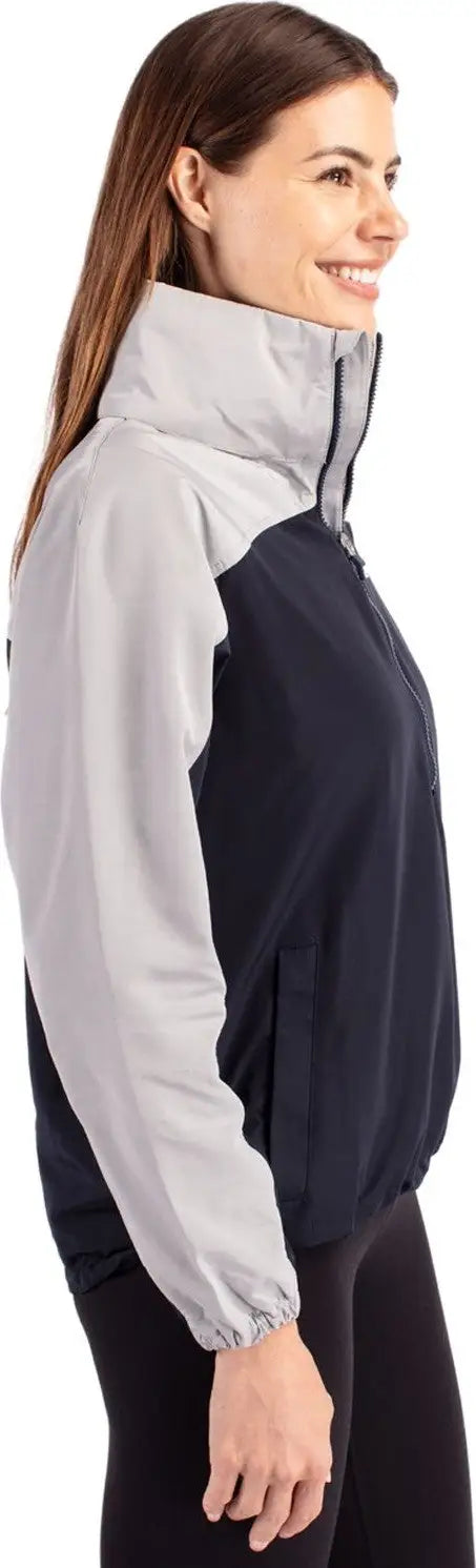 Cutter & Buck Lco00062 Charter Eco Recycled Womens Anorak Jacket - Navy Blue Polished