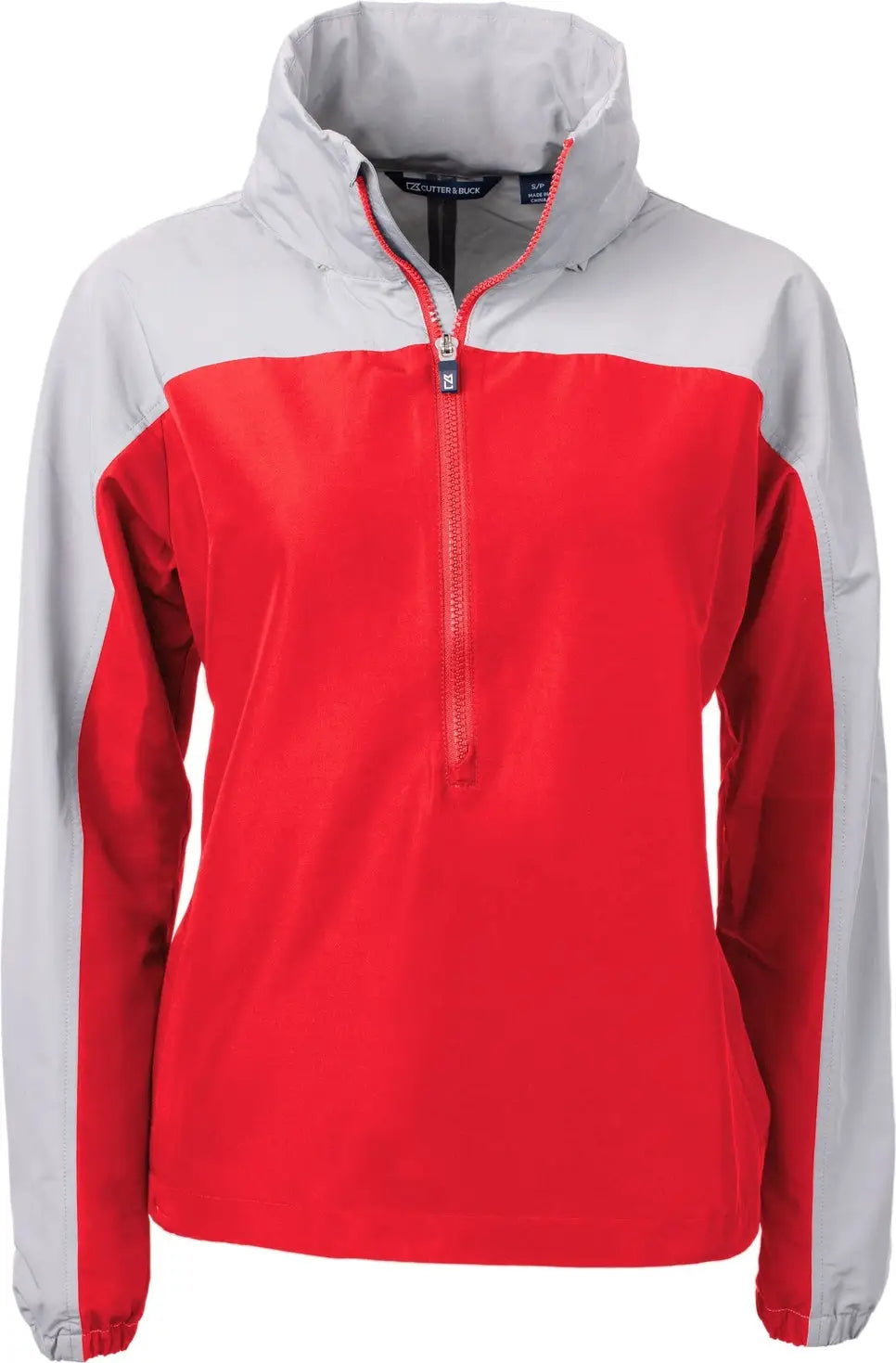 Cutter & Buck Lco00062 Charter Eco Recycled Womens Anorak Jacket - Red Polished