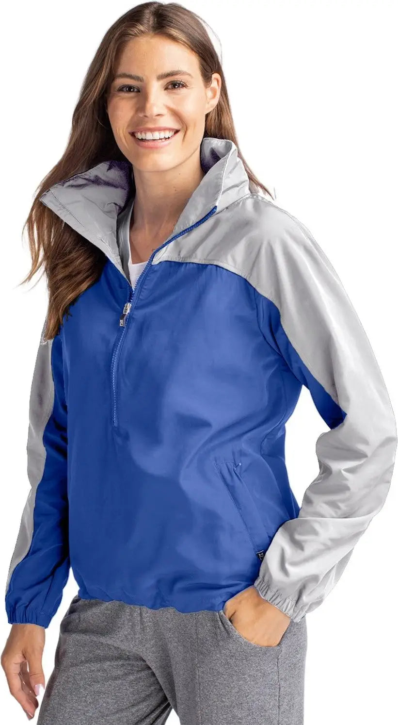 Cutter & Buck Lco00062 Charter Eco Recycled Womens Anorak Jacket - Tour Blue Polished - Blue/polished / Ladies Xs