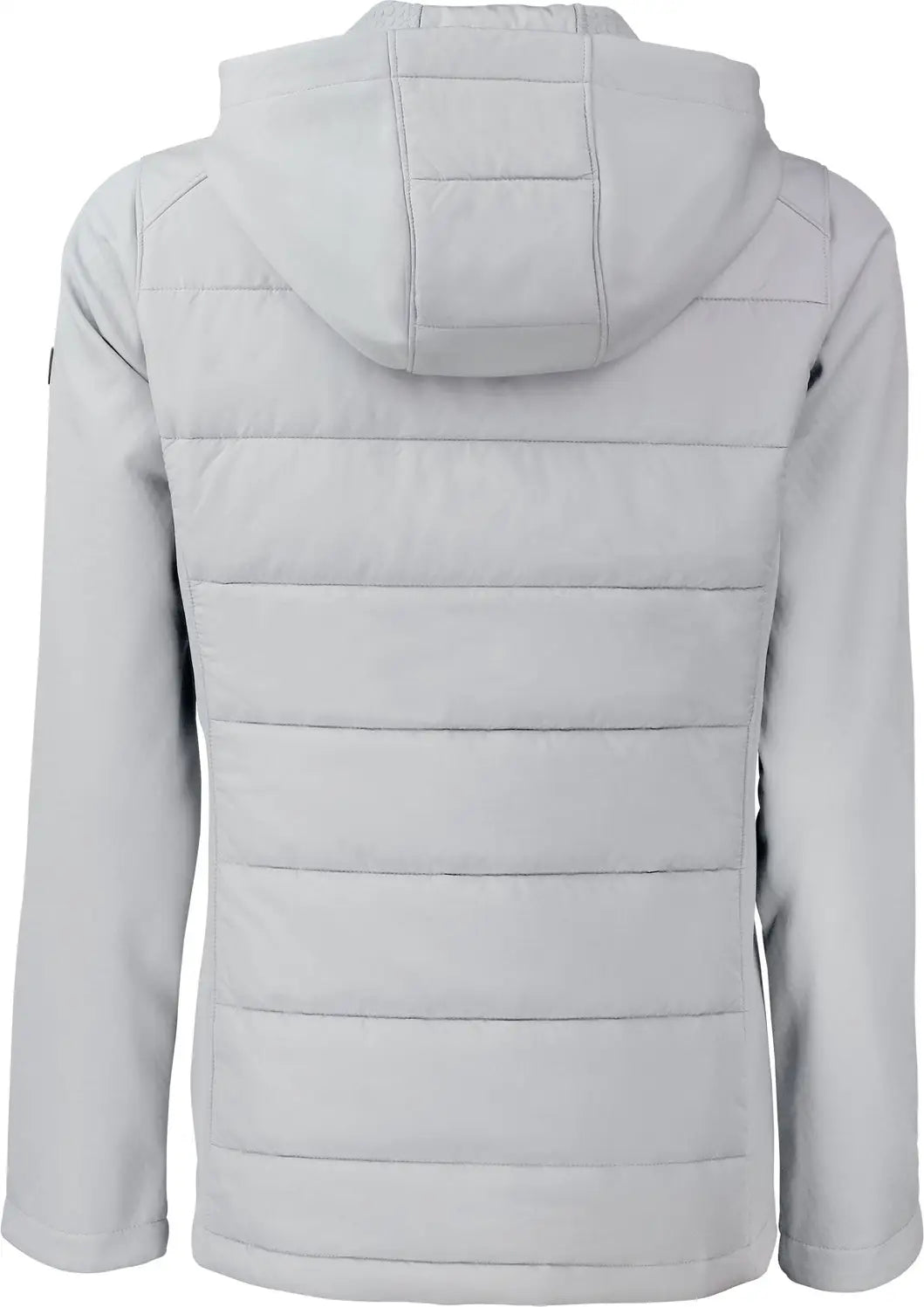 Cutter & Buck Lco00064 Evoke Hybrid Softshell Recycled Full Zip Womens Hooded Jacket - Concrete