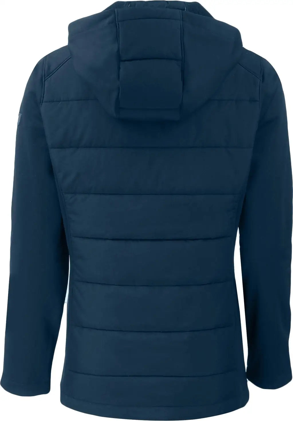 Cutter & Buck Lco00064 Evoke Hybrid Softshell Recycled Full Zip Womens Hooded Jacket - Navy Blue