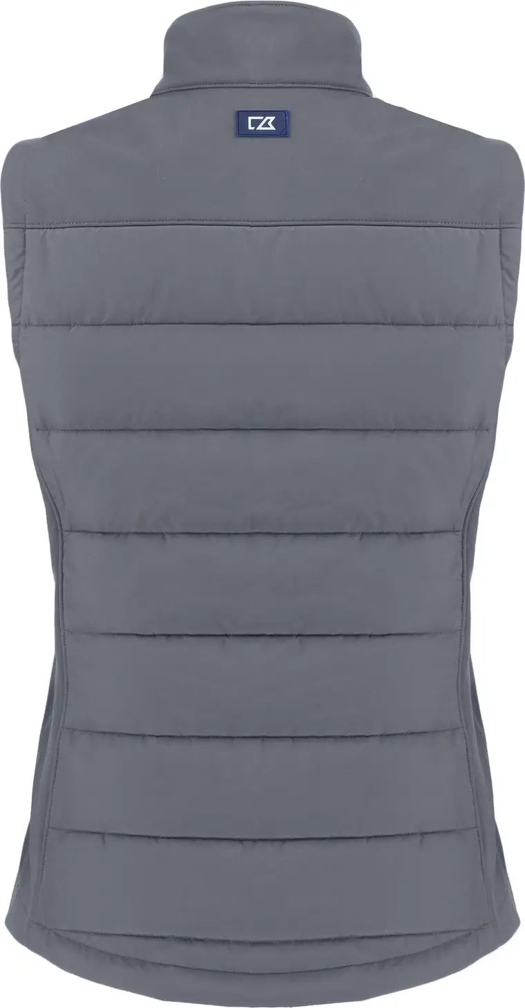 Cutter & Buck Lco00065 Evoke Hybrid Softshell Recycled Womens Full Zip Vest - Elemental Gray