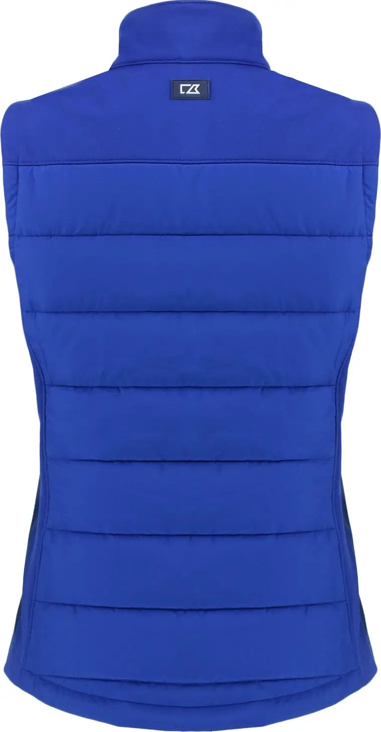 Cutter & Buck Lco00065 Evoke Hybrid Softshell Recycled Womens Full Zip Vest - Tour Blue