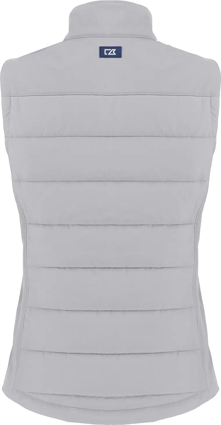 Cutter & Buck Lco00065 Evoke Hybrid Softshell Recycled Womens Full Zip Vest - Concrete