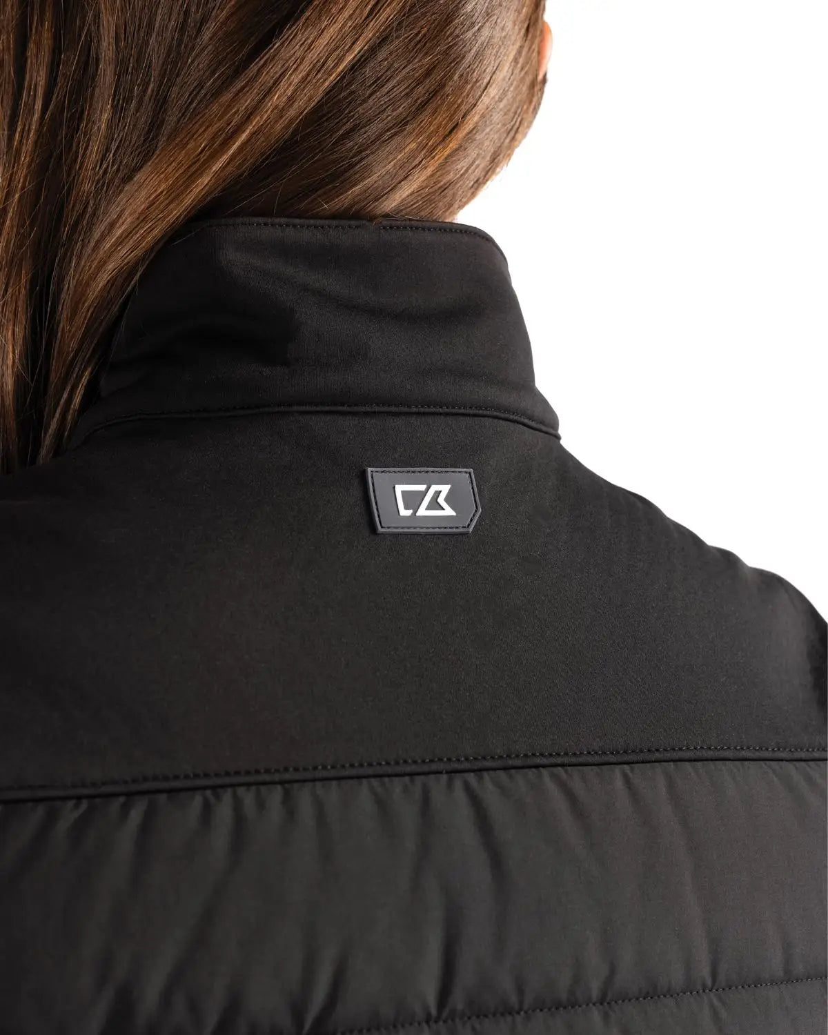 Cutter & Buck Lco00065 Evoke Hybrid Softshell Recycled Womens Full Zip Vest - Black