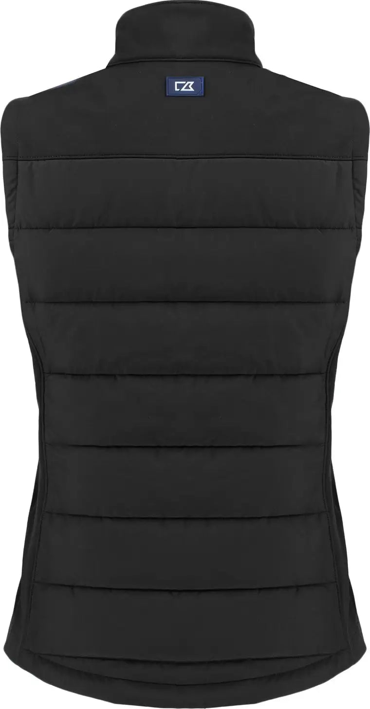 Cutter & Buck Lco00065 Evoke Hybrid Softshell Recycled Womens Full Zip Vest - Black