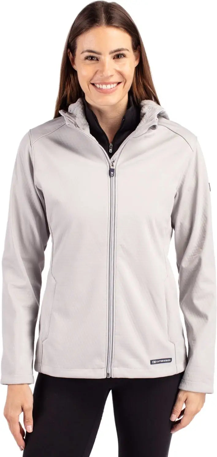 Cutter & Buck Lco00066 Evoke Softshell Recycled Full Zip Womens Jacket - Concrete - Concrete / Ladies Xs