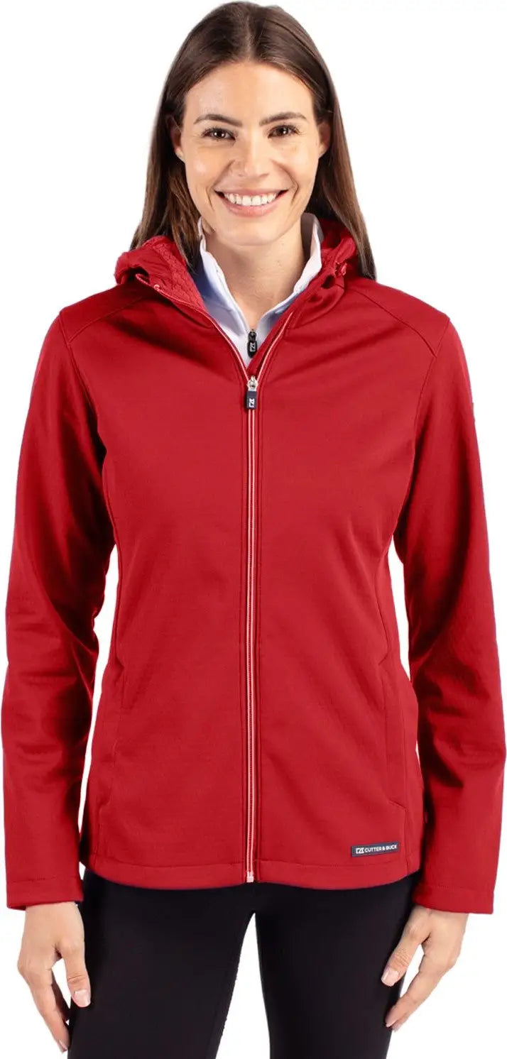 Cutter & Buck Lco00066 Evoke Softshell Recycled Full Zip Womens Jacket - Cardinal Red - Ladies Xs