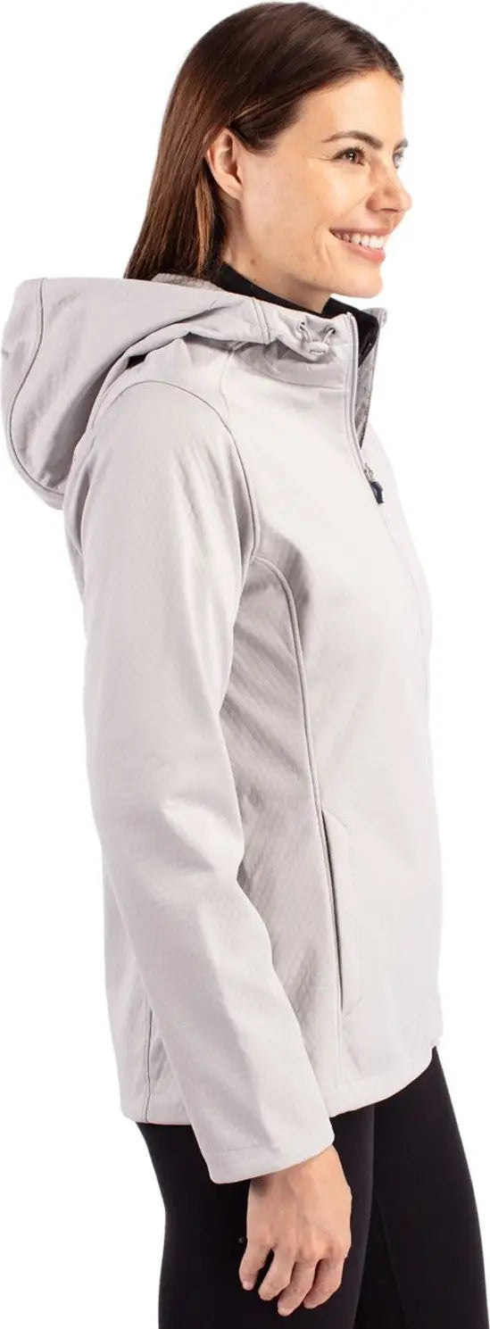 Cutter & Buck Lco00066 Evoke Softshell Recycled Full Zip Womens Jacket - Concrete