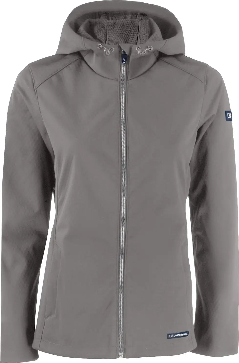 Cutter & Buck Lco00066 Evoke Softshell Recycled Full Zip Womens Jacket - Elemental Gray - Ladies Xs