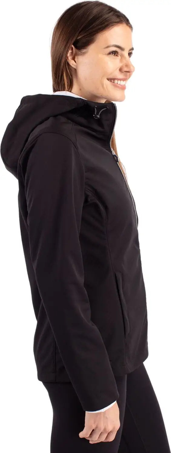 Cutter & Buck Lco00066 Evoke Softshell Recycled Full Zip Womens Jacket - Black