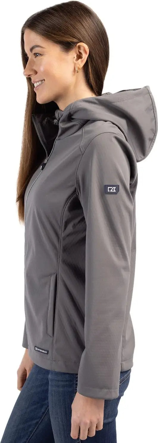 Cutter & Buck Lco00066 Evoke Softshell Recycled Full Zip Womens Jacket - Elemental Gray