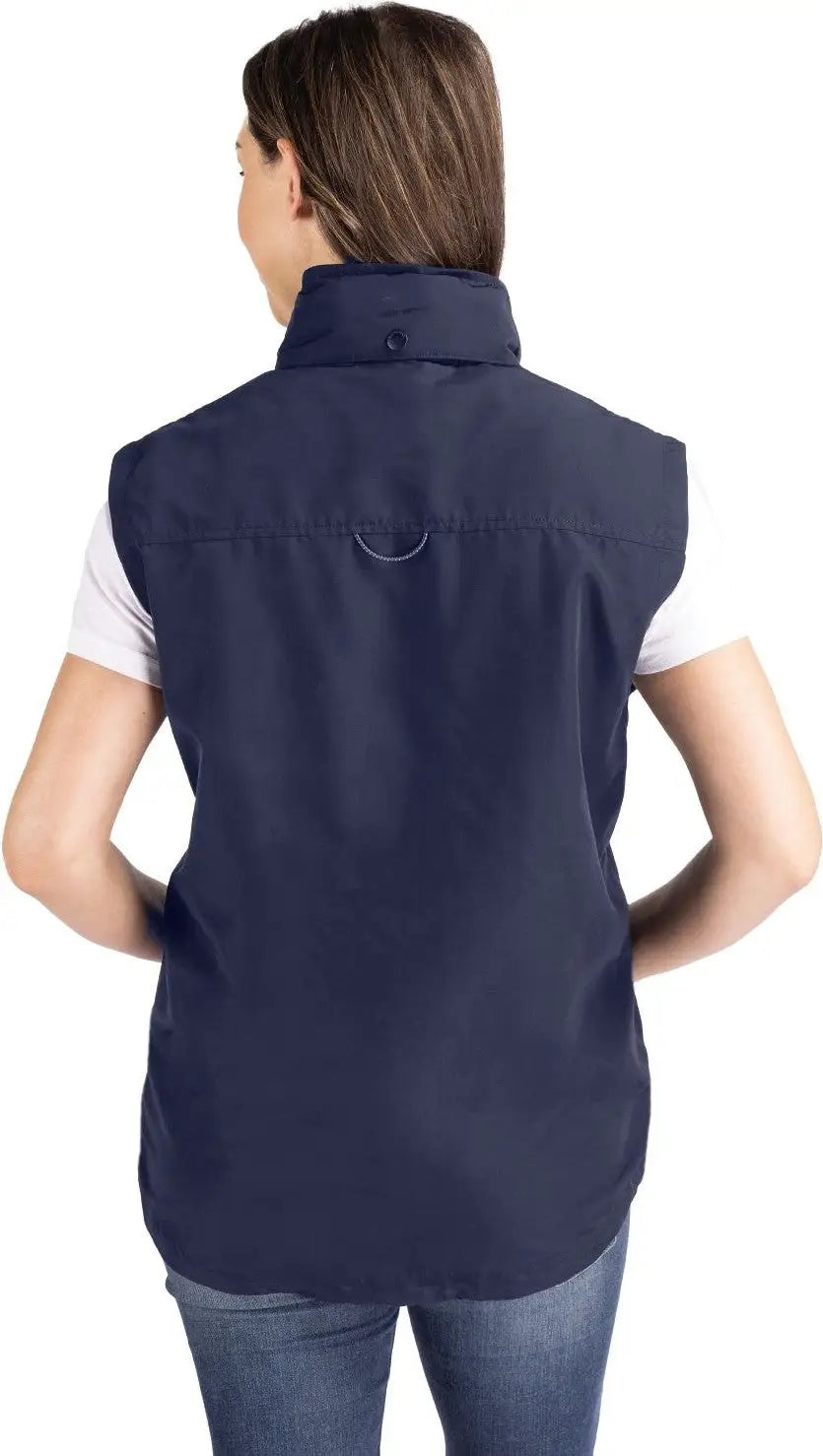 Cutter & Buck Lco00068 Charter Eco Recycled Full-zip Womens Vest - Navy Blue