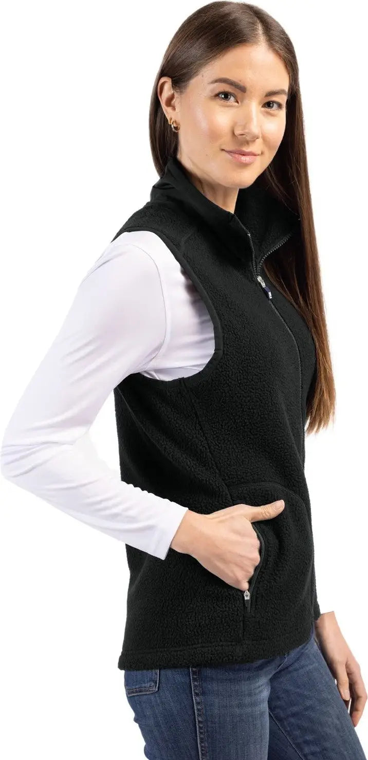 Cutter & Buck Lco00071 Cascade Eco Fleece Womens Vest - Black