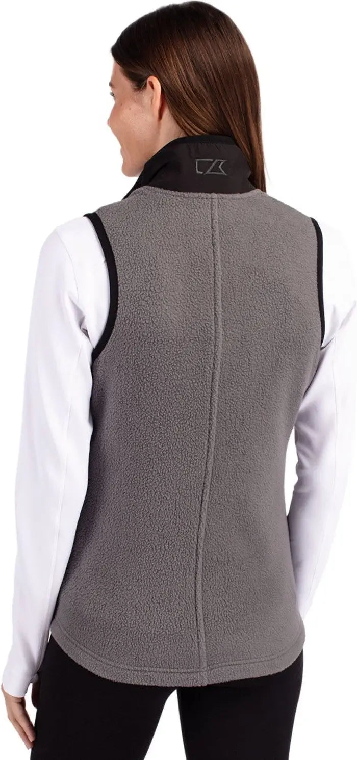 Cutter & Buck Lco00071 Cascade Eco Fleece Womens Vest - Elemental Gray Black