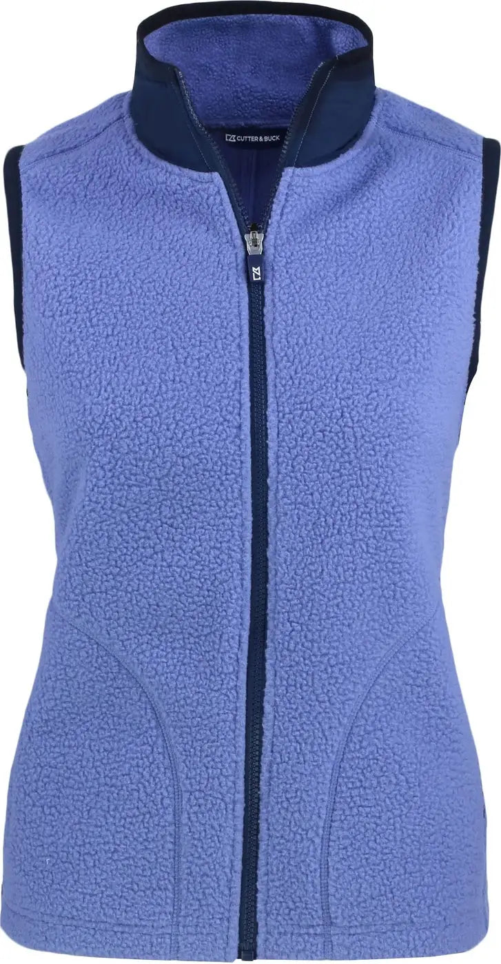 Cutter & Buck Lco00071 Cascade Eco Fleece Womens Vest - Hyacinth Navy Blue