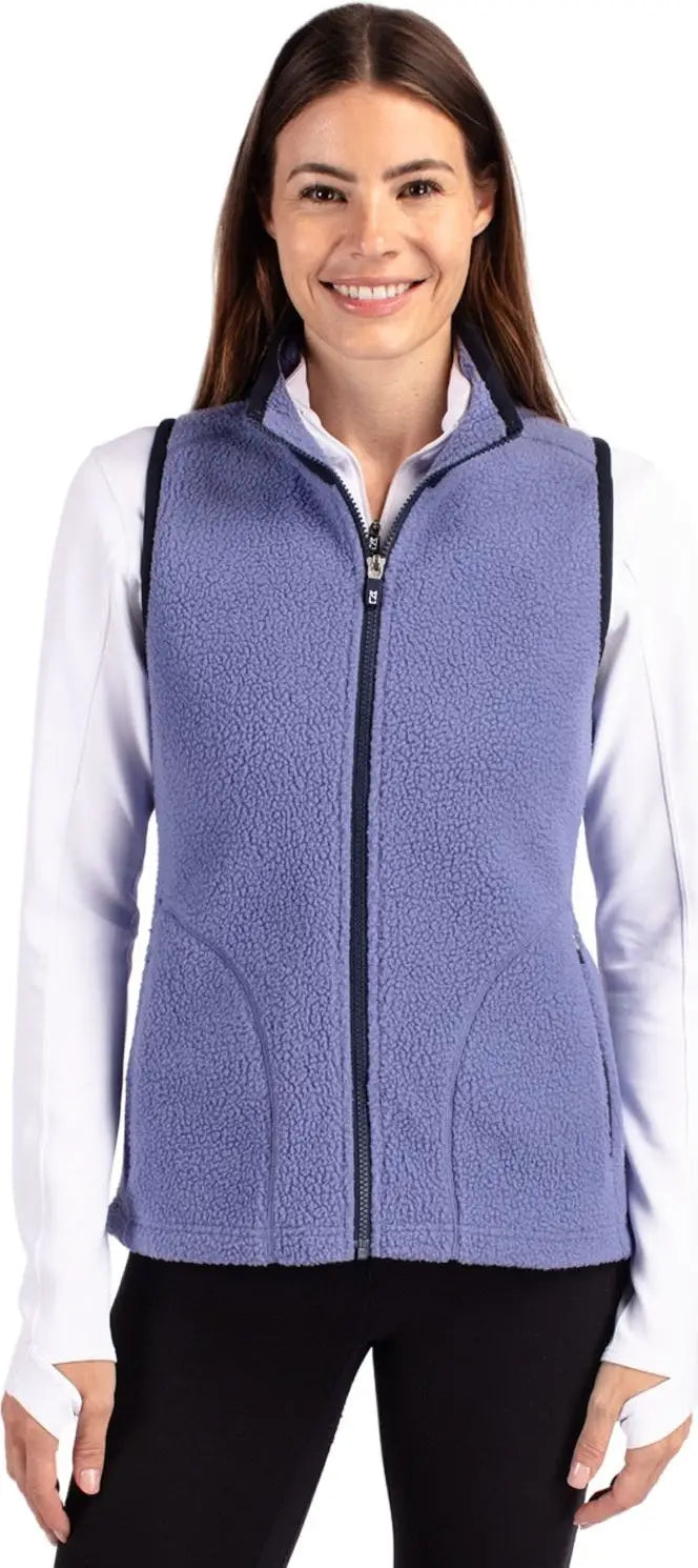 Cutter & Buck Lco00071 Cascade Eco Fleece Womens Vest - Hyacinth Navy Blue - Hyacinth/navy / Ladies Xs