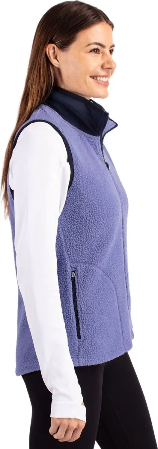 Cutter & Buck Lco00071 Cascade Eco Fleece Womens Vest - Hyacinth Navy Blue
