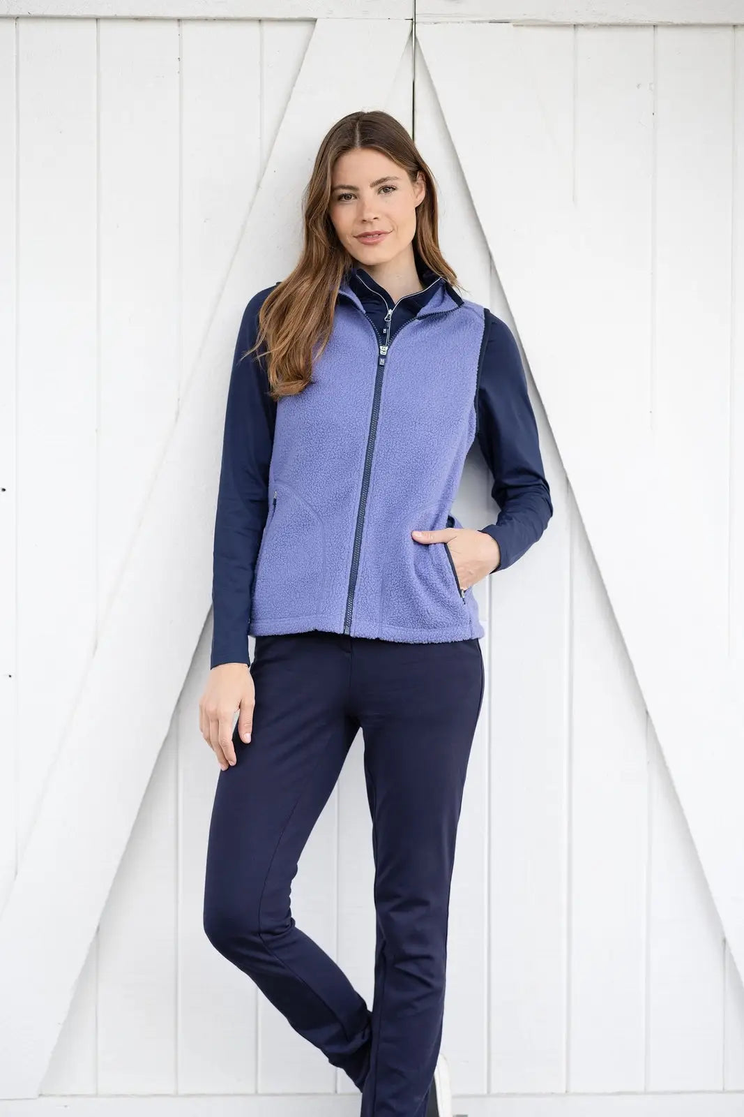 Cutter & Buck Lco00071 Cascade Eco Fleece Womens Vest - Hyacinth Navy Blue
