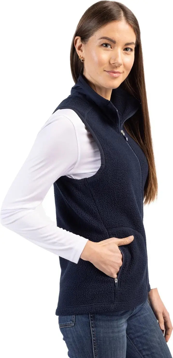 Cutter & Buck Lco00071 Cascade Eco Fleece Womens Vest - Navy Blue