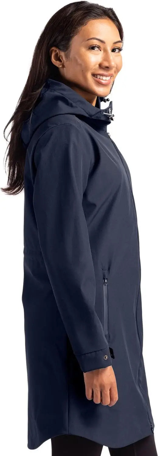 Cutter & Buck Lco00077 Camano Everyday Stretch Recycled Womens Water Resistant Jacket - Navy Blue