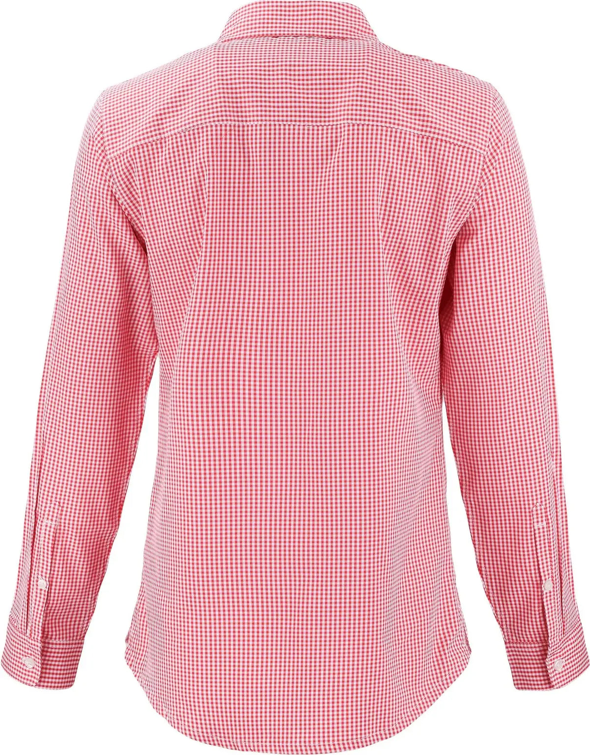 Cutter & Buck Lcw00020 Skyline Epic Confidence Recycled Gingham Womens Long Sleeve Dress Shirt - Red White