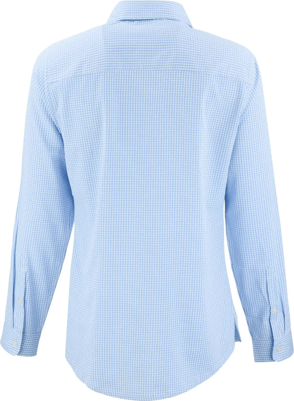 Cutter & Buck Lcw00020 Skyline Epic Confidence Recycled Gingham Womens Long Sleeve Dress Shirt - Atlas White