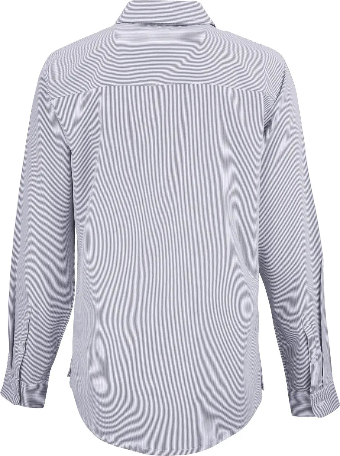 Cutter & Buck Lcw00021 Skyline Epic Confidence Recycled Pinstripe Womens Long Sleeve Dress Shirt - Elemental Gray White