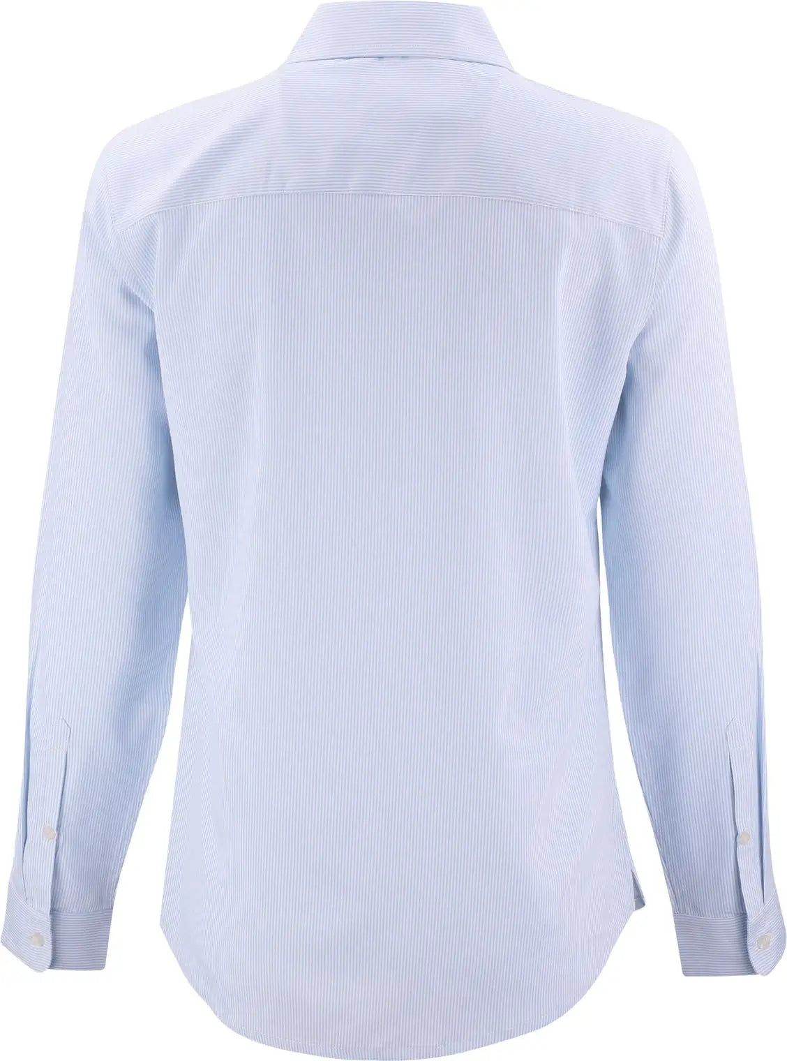 Cutter & Buck Lcw00021 Skyline Epic Confidence Recycled Pinstripe Womens Long Sleeve Dress Shirt - Pale Blue White