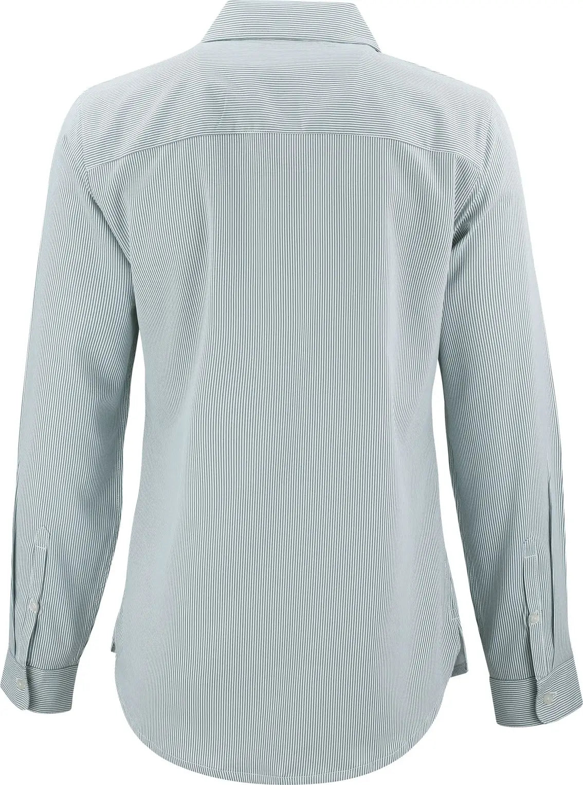 Cutter & Buck Lcw00021 Skyline Epic Confidence Recycled Pinstripe Womens Long Sleeve Dress Shirt - Hunter White