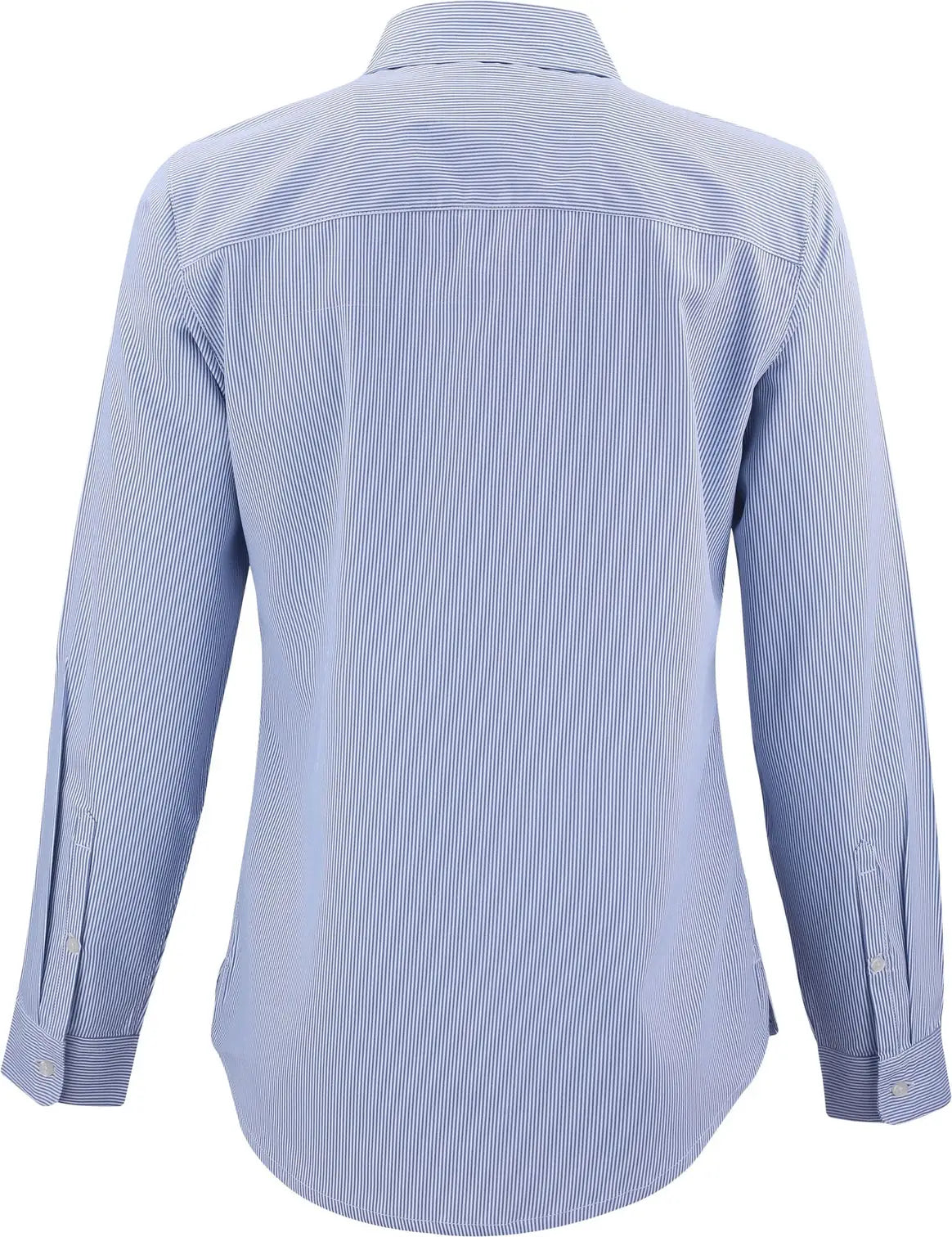 Cutter & Buck Lcw00021 Skyline Epic Confidence Recycled Pinstripe Womens Long Sleeve Dress Shirt - Tour Blue White