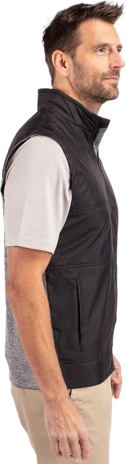 Cutter & Buck Mcc00008 Stealth Hybrid Quilted Mens Windbreaker Vest - Black