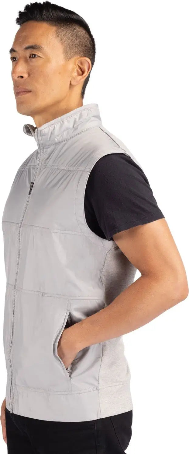 Cutter & Buck Mcc00008 Stealth Hybrid Quilted Mens Windbreaker Vest - Polished
