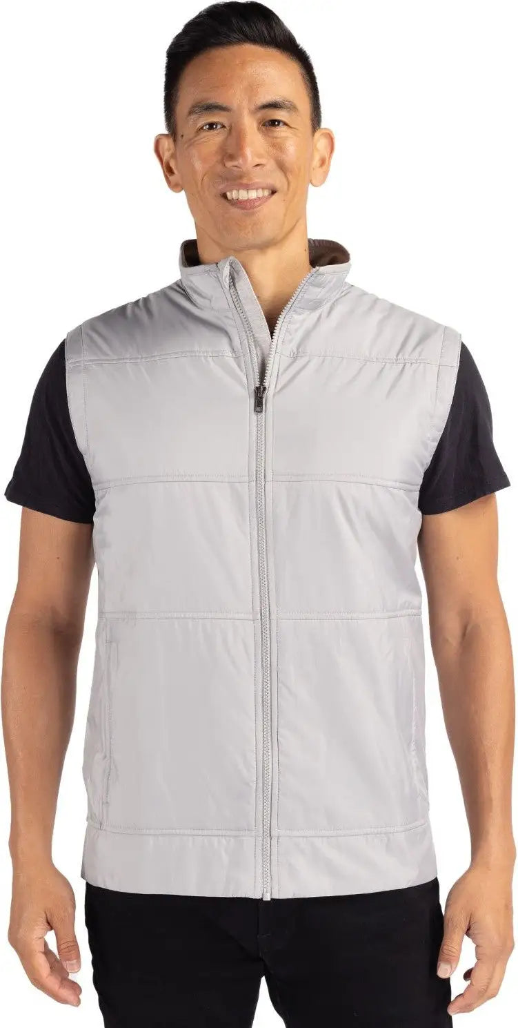 Cutter & Buck Mcc00008 Stealth Hybrid Quilted Mens Windbreaker Vest - Polished - Adult s