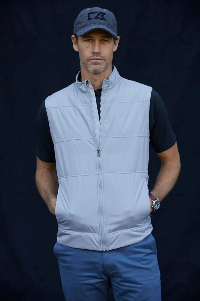 Cutter & Buck Mcc00008 Stealth Hybrid Quilted Mens Windbreaker Vest - Polished