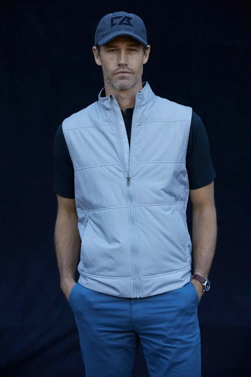 Cutter & Buck Mcc00008 Stealth Hybrid Quilted Mens Windbreaker Vest - Polished