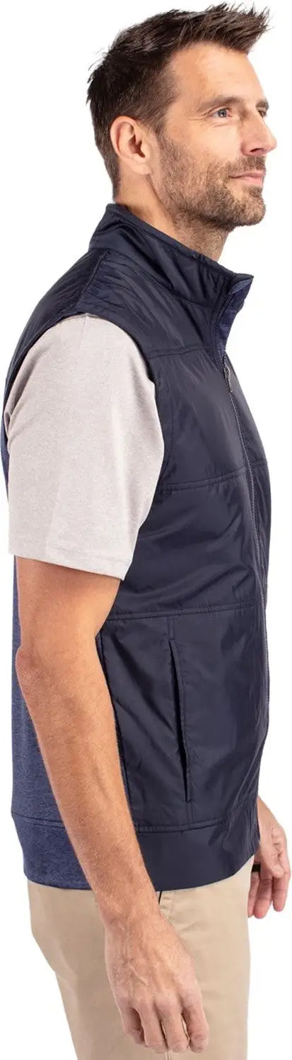 Cutter & Buck Mcc00008 Stealth Hybrid Quilted Mens Windbreaker Vest - Liberty Navy