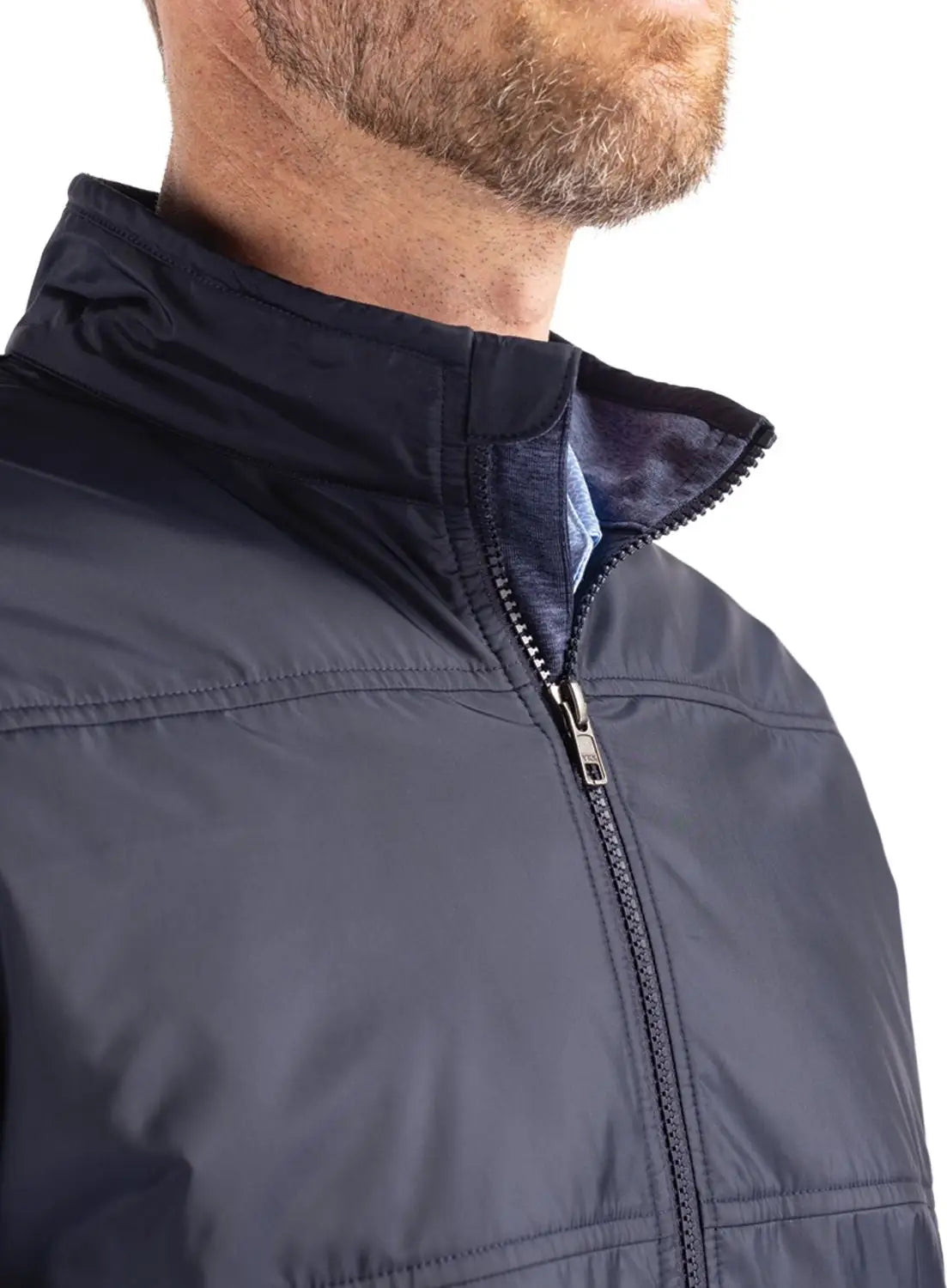 Cutter & Buck Mcc00008 Stealth Hybrid Quilted Mens Windbreaker Vest - Liberty Navy