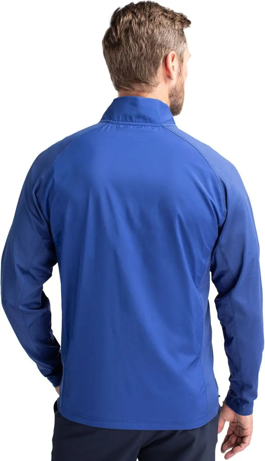 Cutter & Buck Mcc00032 Adapt Eco Knit Hybrid Recycled Mens Full Zip Jacket - Tour Blue