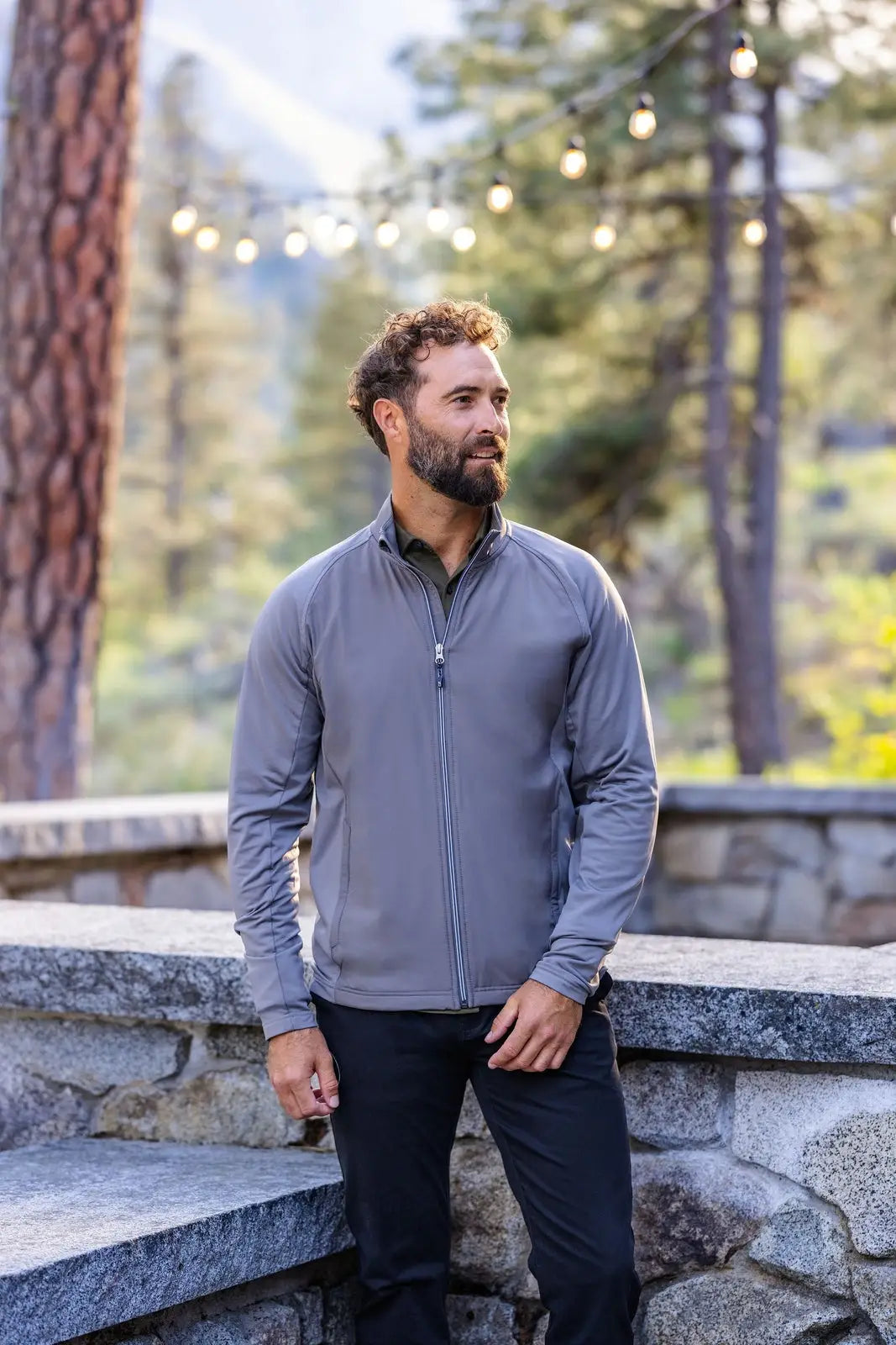 Cutter & Buck Mcc00032 Adapt Eco Knit Hybrid Recycled Mens Full Zip Jacket - Elemental Gray