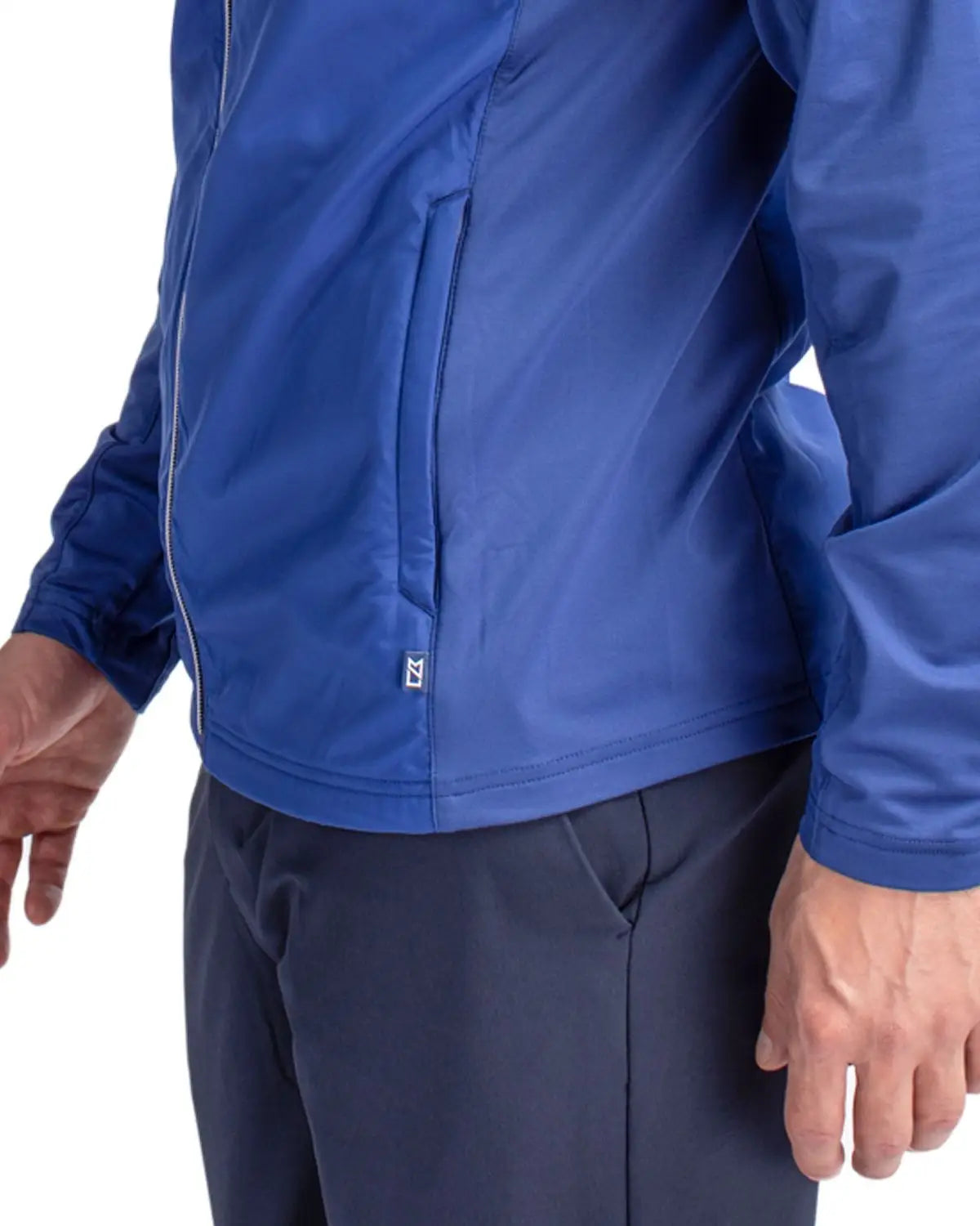 Cutter & Buck Mcc00032 Adapt Eco Knit Hybrid Recycled Mens Full Zip Jacket - Tour Blue