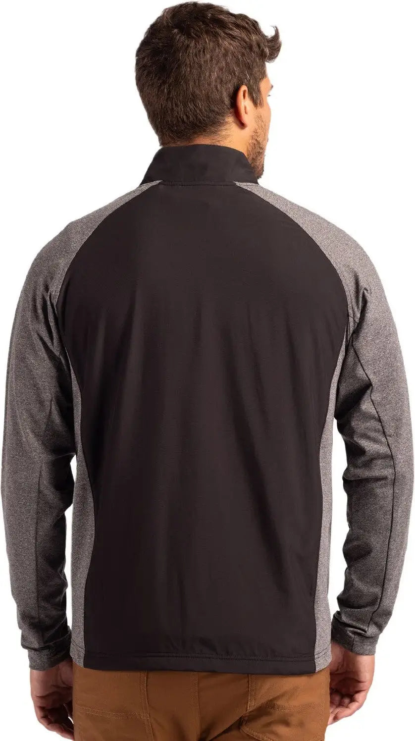 Cutter & Buck Mcc00032 Adapt Eco Knit Hybrid Recycled Mens Full Zip Jacket - Black Heather