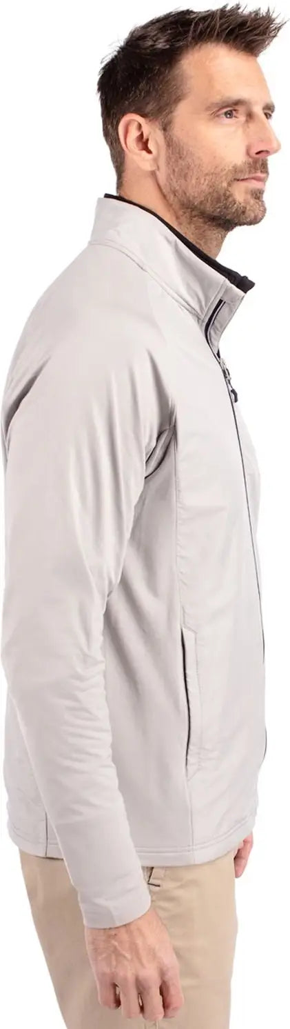 Cutter & Buck Mcc00032 Adapt Eco Knit Hybrid Recycled Mens Full Zip Jacket - Polished