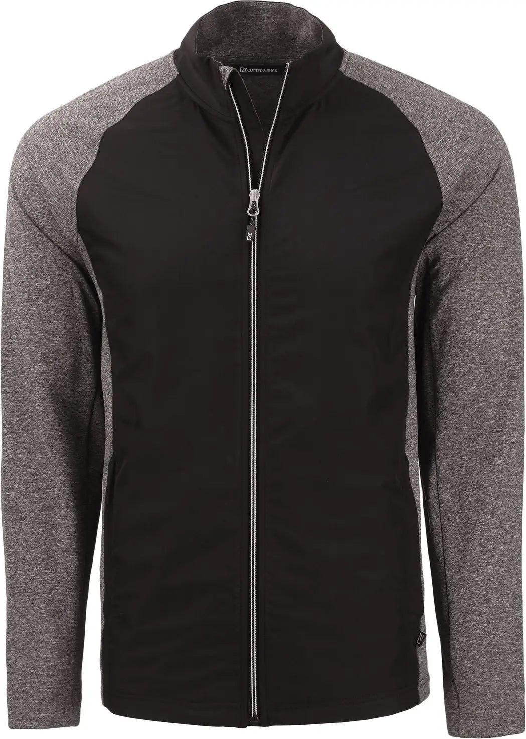 Cutter & Buck Mcc00032 Adapt Eco Knit Hybrid Recycled Mens Full Zip Jacket - Black Heather