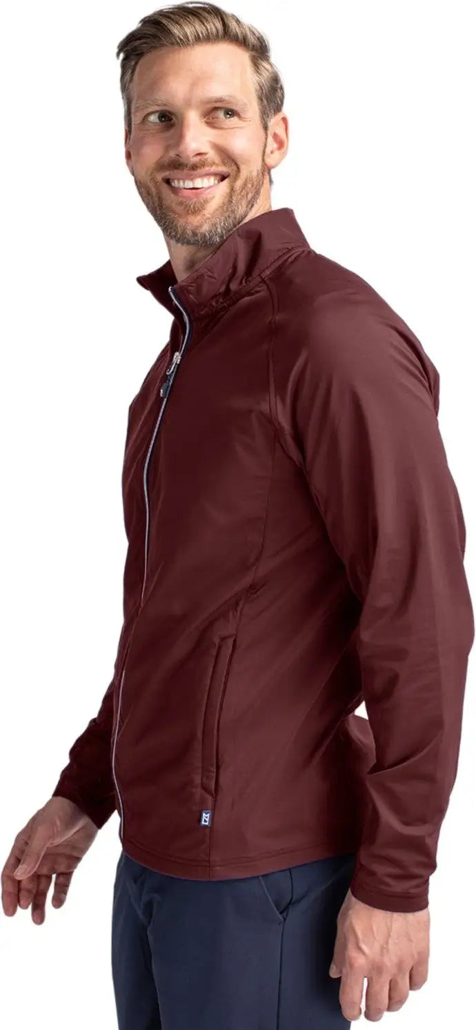 Cutter & Buck Mcc00032 Adapt Eco Knit Hybrid Recycled Mens Full Zip Jacket - Bordeaux