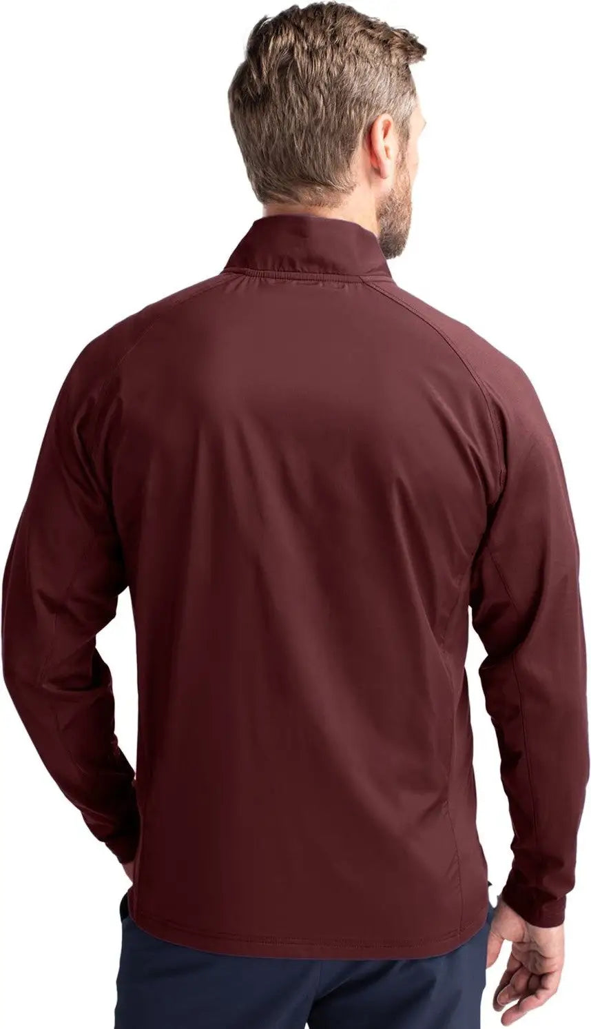 Cutter & Buck Mcc00032 Adapt Eco Knit Hybrid Recycled Mens Full Zip Jacket - Bordeaux