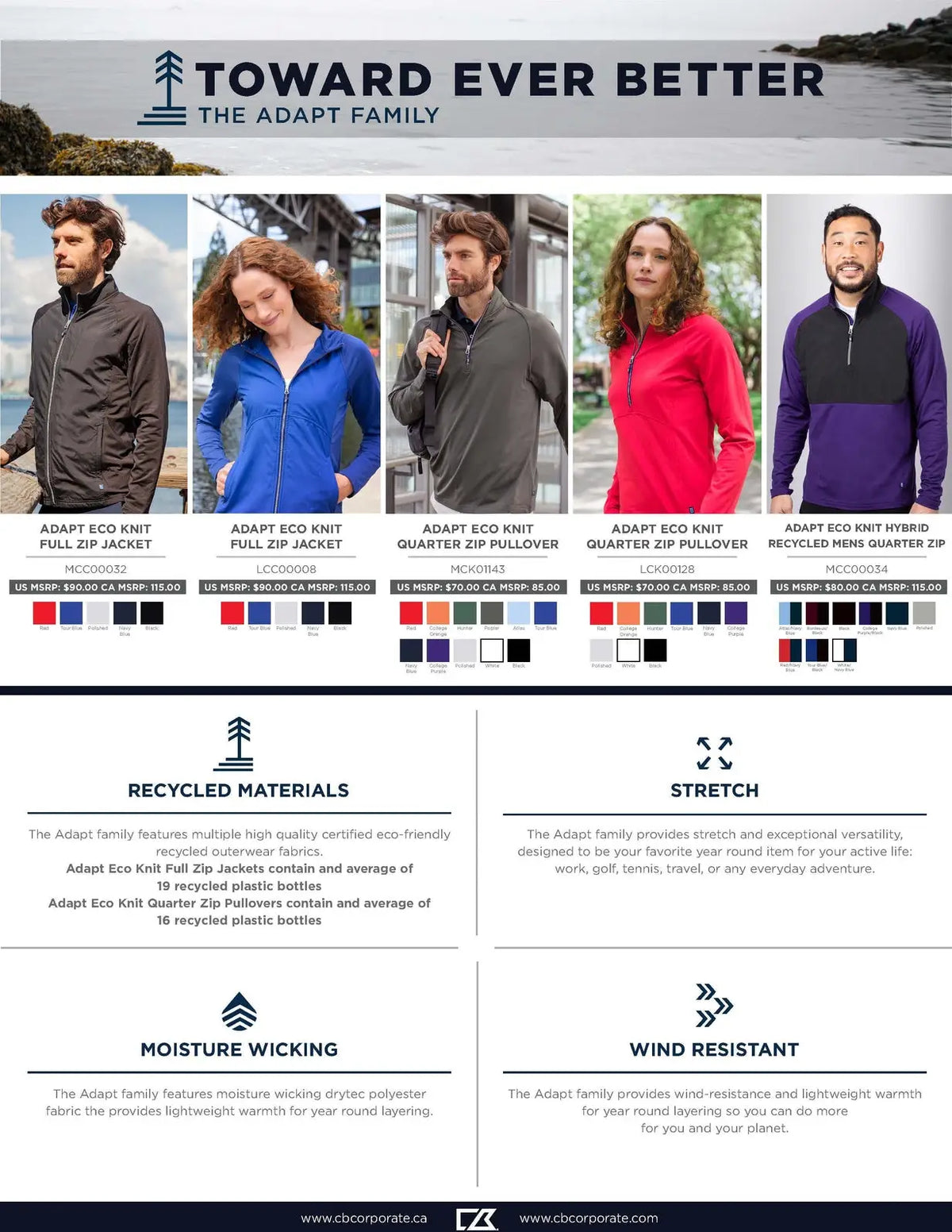 Cutter & Buck Mcc00034 Adapt Eco Knit Hybrid Recycled Mens Quarter Zip - College Purple Black