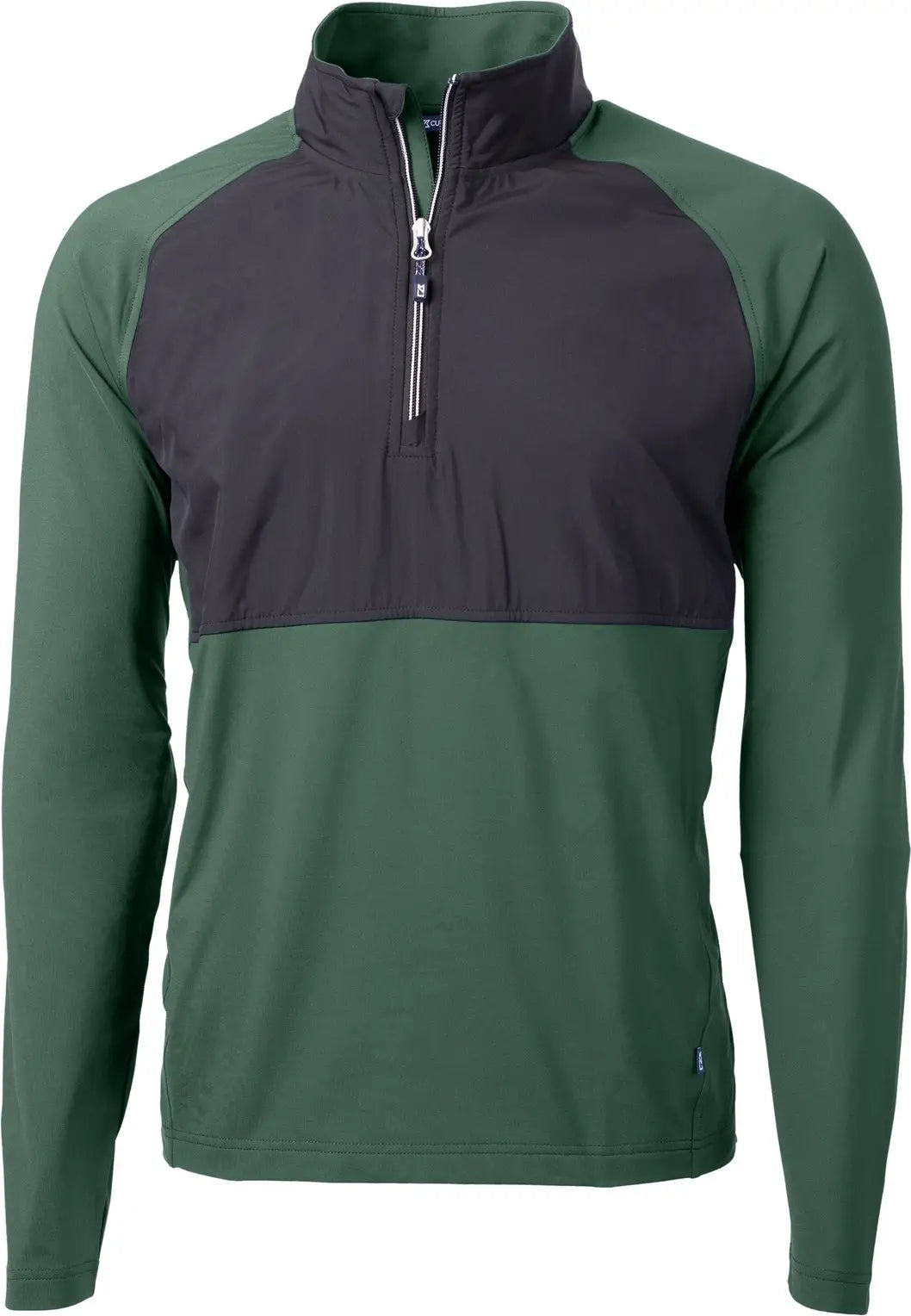 Cutter & Buck Mcc00034 Adapt Eco Knit Hybrid Recycled Mens Quarter Zip - Hunter Black